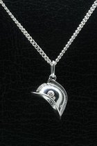 Zilveren Brandweerhelm ketting hanger - luxe