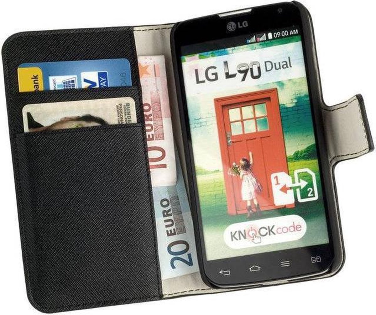 HC Zwart Flip Telefoonhoesje LG L90 Book/Wallet case/case