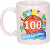 Verjaardag ballonnen mok / beker 100 jaar