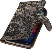 Lace Bookstyle Wallet Case Hoesje voor Galaxy Core i8260 Zwart