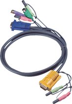KVM Kabel VGA Male / 2x PS/2-Connector / 2x 3.5 mm Male - Aten SPHD15-Y / 2x Connector 3.5 mm 5.0 m