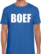 BOEF heren T-shirt blauw L