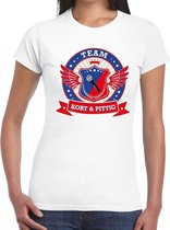 Wit Kort en Pittig team t-shirt / t-shirt wit dames L