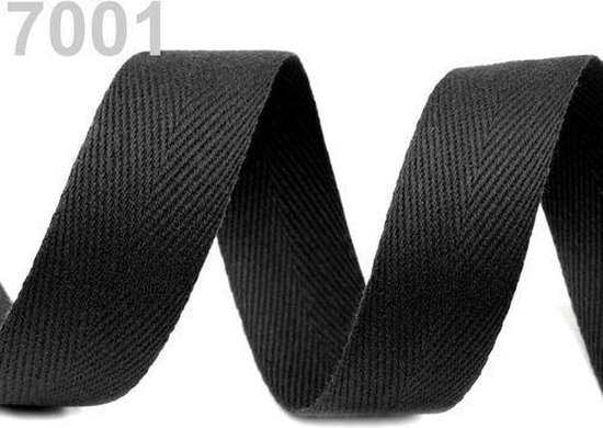 Ruban à chevrons en coton 5m noir 25mm