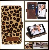 Bouletta - iPhone 6 Plus hoes - Leer BookCase (Leopard)