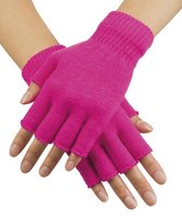 18 stuks: Vingerloze handschoenen - neon roze