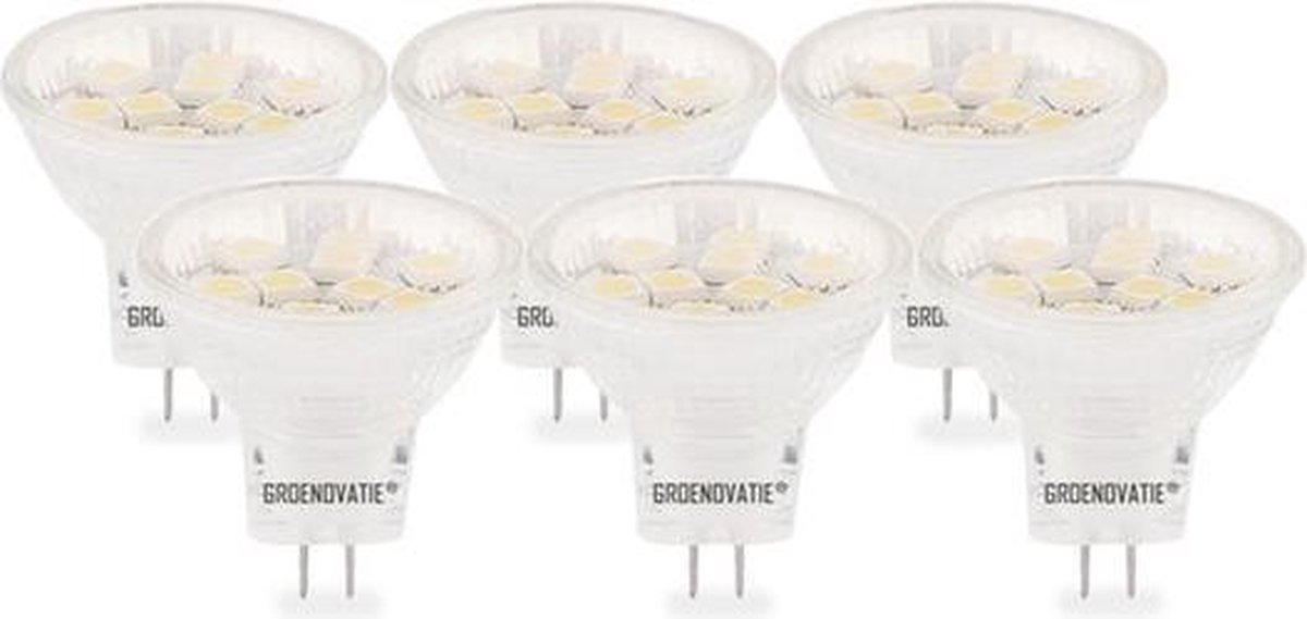 Groenovatie LED Spot GU4 / MR11 Fitting - 2W - 35x35 mm - 6-Pack - Warm Wit