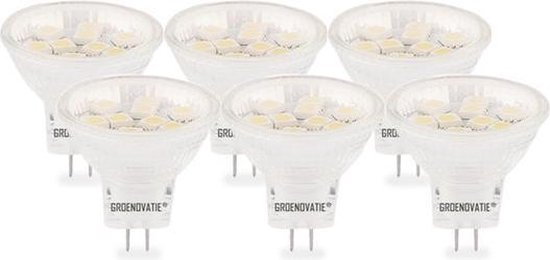 Groenovatie LED Spot GU4 / MR11 Fitting - 2W - 35x35 mm - 6-Pack - Warm Wit