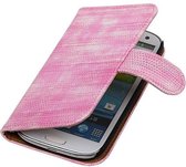 Mobieletelefoonhoesje.nl  - Samsung Galaxy S3 Cover Hagedis Bookstyle Roze