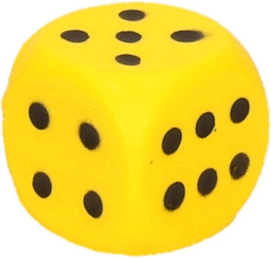 Afbeelding van het spel Foam dobbelsteen geel 4 x 4 cm
