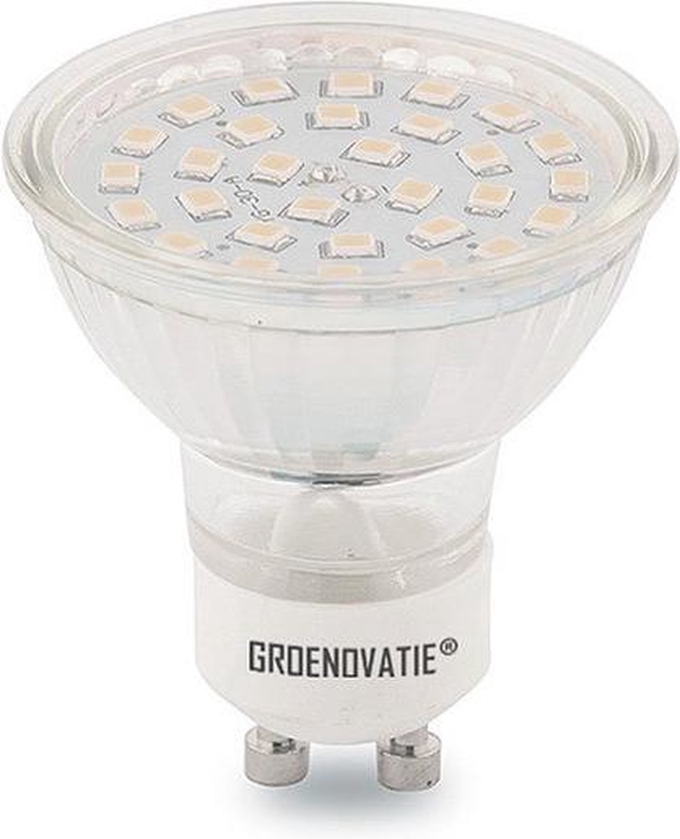 Groenovatie LED Spot GU10 Fitting - 3W - SMD - 52x50 mm - Dimbaar - Koel Wit