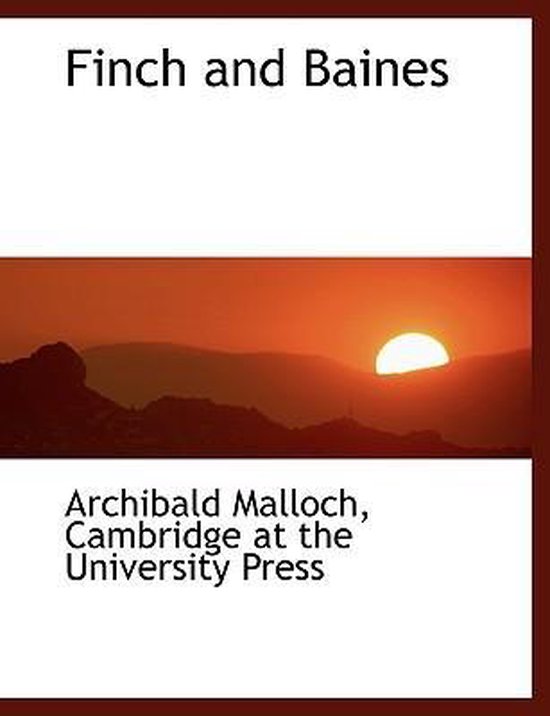 Finch and Baines - cover