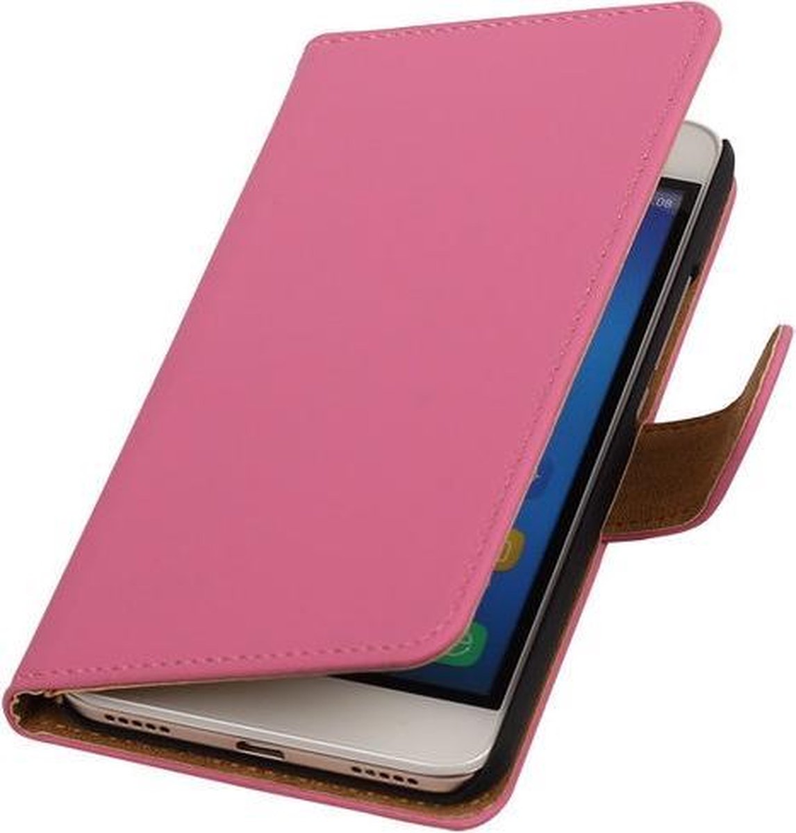 Huawei Honor Y6 - Effen Booktype Wallet Hoesje Roze
