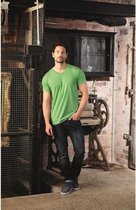 Basic V-hals t-shirt vintage washed lime voor heren - Herenkleding t-shirt groen S (36/48)