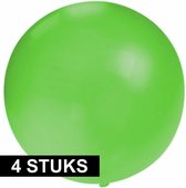 4x Grote ballonnen 60 cm groen - Geschikt voor lucht of helium - Feest/Verjaardag artikelen