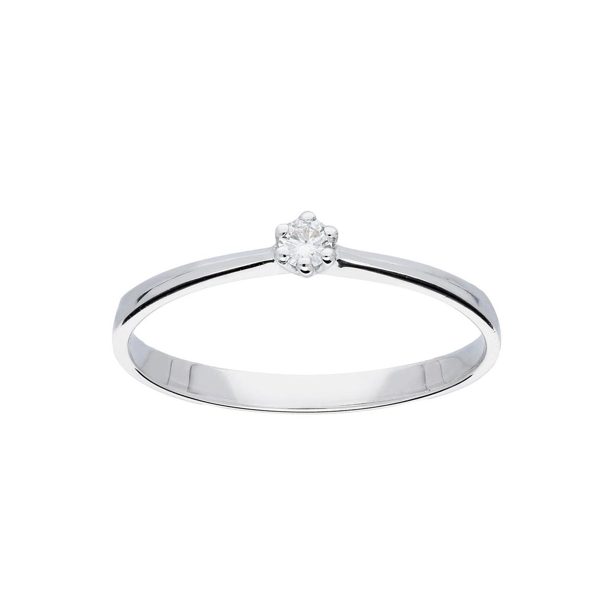 Glow ring met diamant solitaire - 1-0.05ct G/SI - witgoud 14kt - mt 52