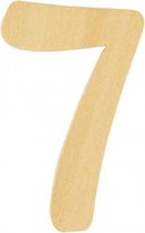 Houten cijfer 7 van 6 cm