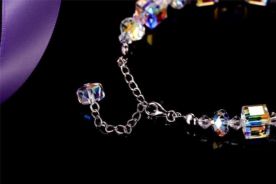 dames armband met 31 Swarovski kristallen – Echt zilveren Armband, 925 sterling - YO-158