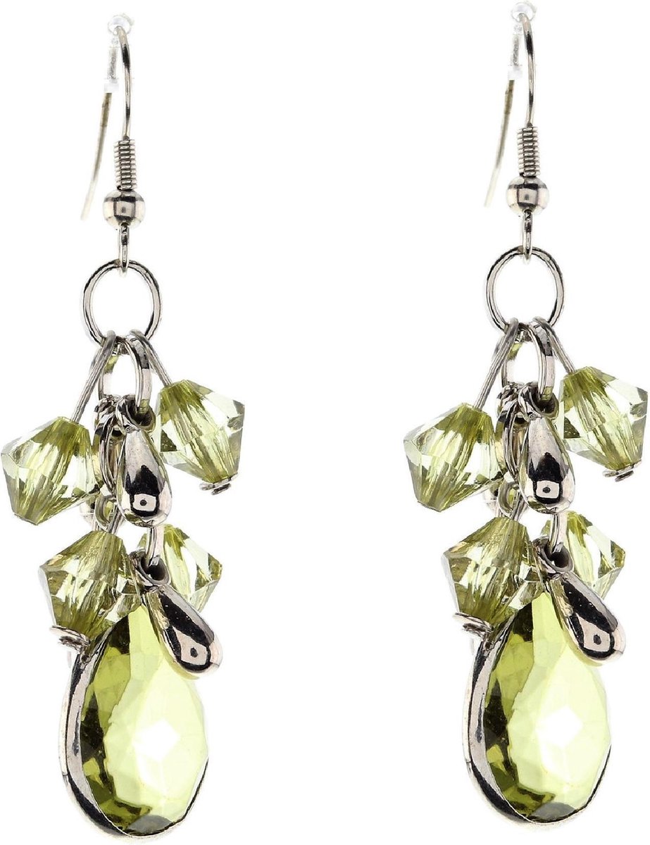 925 Sterling zilveren hanger druppelvormige groene Amethist | Zilveren