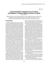 Visual-Vestibular Integration as a Function of Adaptation to Space Flight and Return to Earth