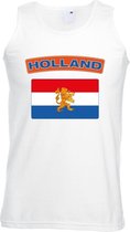 Singlet shirt/ tanktop Hollandse vlag wit heren XL