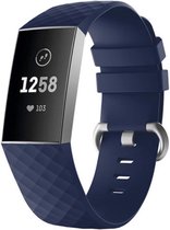 Siliconen Horloge Band Geschikt Voor Fitbit Charge 3 - Armband / Polsband / Strap / Sportband - Small - Donker Blauw