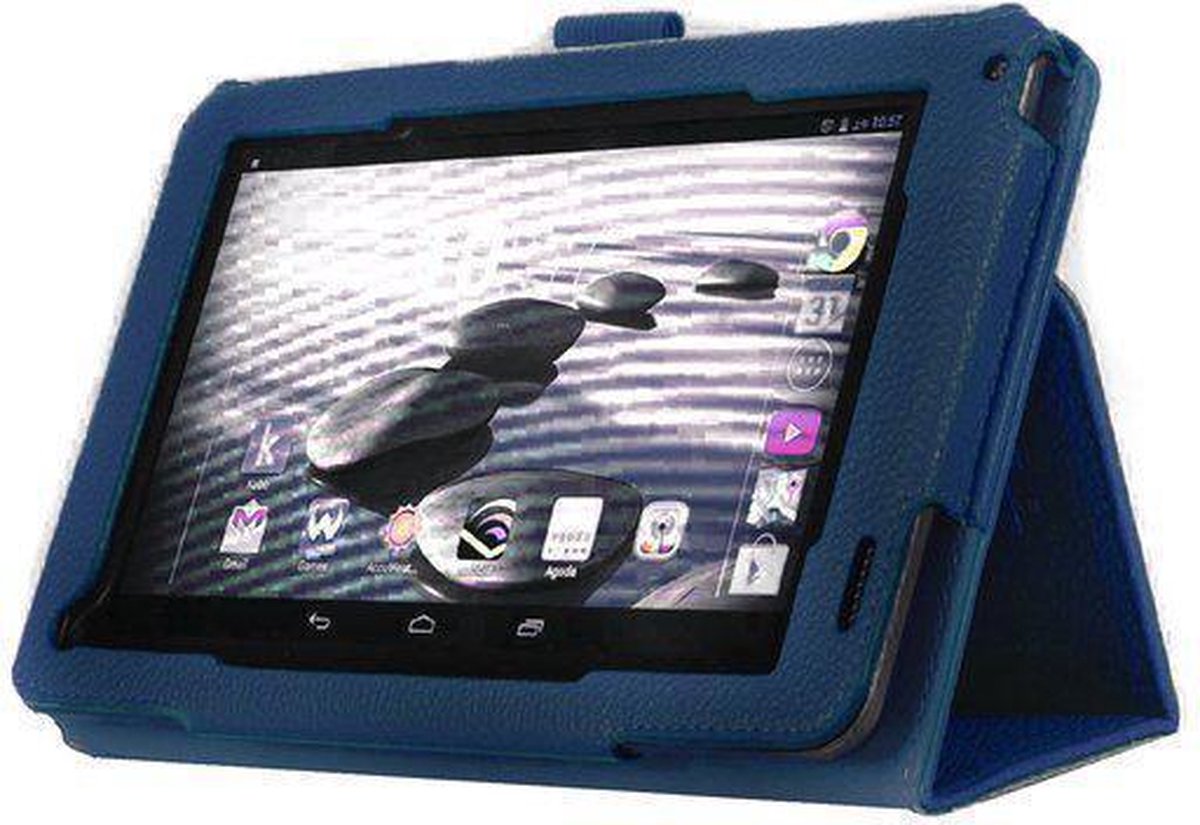 Acer Iconia Tab B1-720 Leather Stand Case Donker Blauw Dark Blue