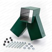 Hoekverbinding Vierkant Schommel schuin(100º) 90x90mm groen + Bevestigingsmateriaal