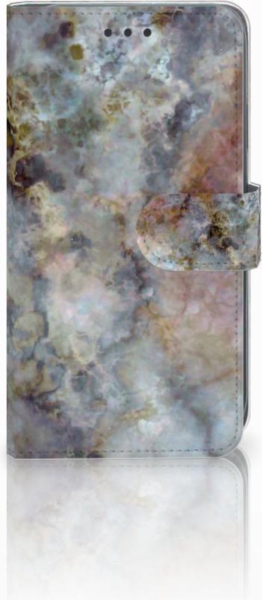 Apple iPhone Xr Bookcase Marmer Grijs