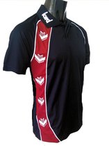 KWD Poloshirt Pronto korte mouw - Zwart/rood - Maat 152
