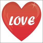 Love hartjes sticker 10,5 cm - valentijn decoratie / versiering