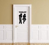 Toilet sticker wc hoge nood silhouette man vrouw | Rosami