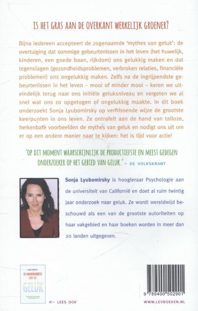De mythes van geluk - back cover