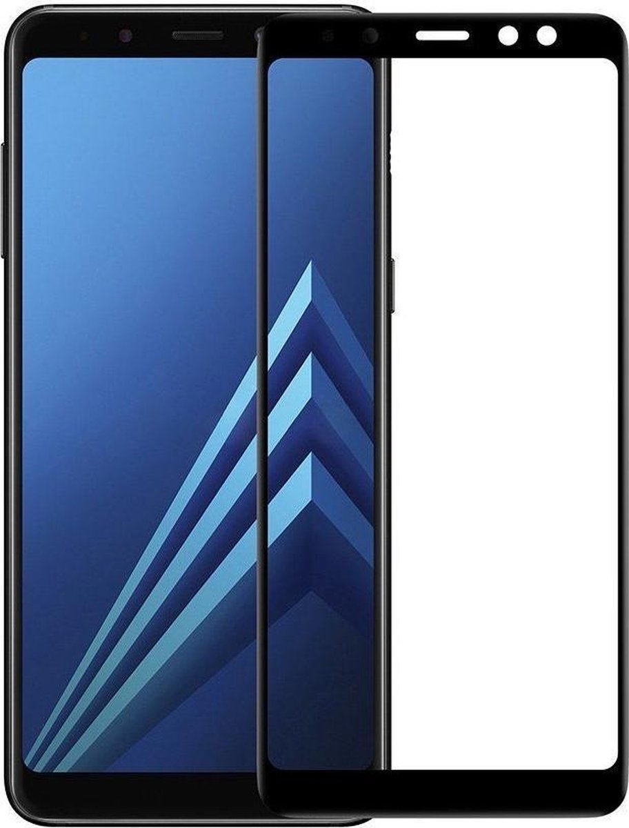 5D Full Cover 9H Full Glue Glass Screen Protector for Galaxy A8+ (2018) _ Black