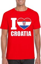 Rood I love Kroatie fan shirt heren L