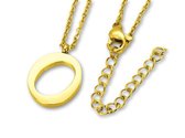 Amanto Ketting Letter O Gold - 316L Staal - Alfabet - 19x13mm - 50cm