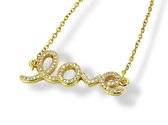 Amanto Ketting Elay Gold - 316L Staal - Love - 13x35mm - 50cm