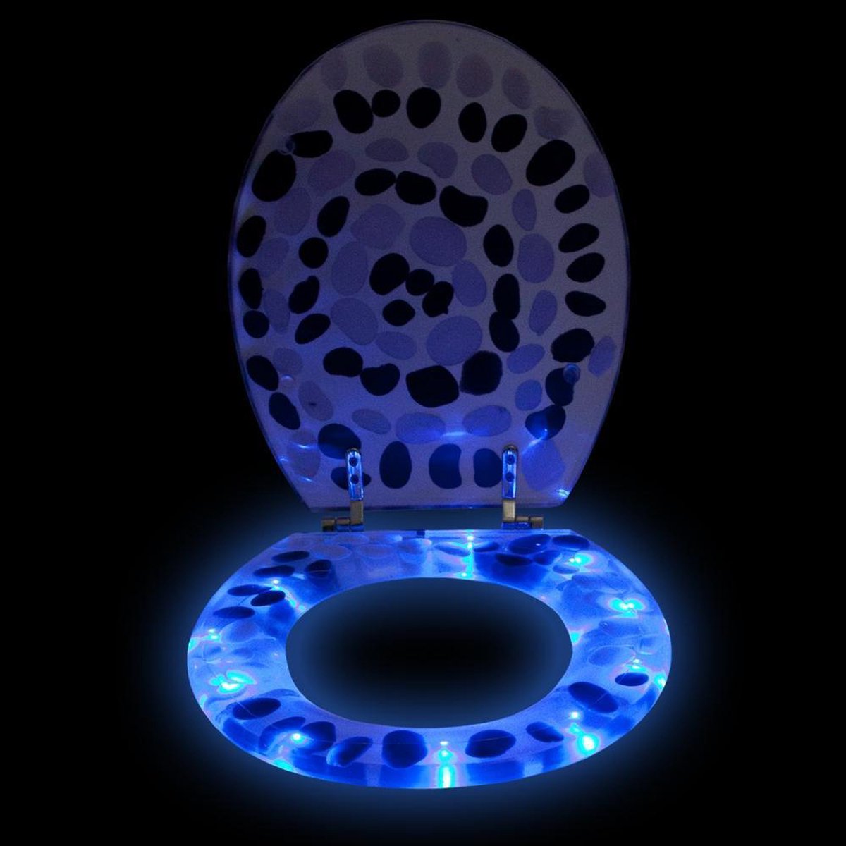 Mysterie microscopisch oogsten tectake LED Toiletbril met motief blauw / steen - 400863 | bol.com