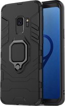 Luxe Extreem Stevige Armor Hoesje voor Samsung Galaxy S9 - Shockproof Case - Cover Zwart - Magneet - Magnetisch voor autohouder - met Ring Kickstand