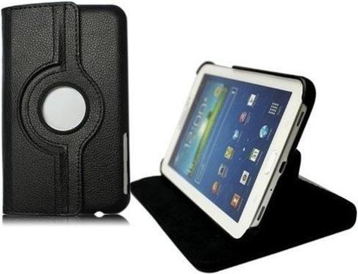 Zwarte Draaibare Case Bescherm Hoesje Samsung Galaxy Tab 3 Lite 7.0 (T110/T111)