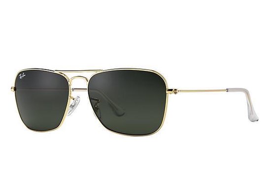 Ray-Ban RB3136 001 - Caravan - zonnebril - Goud / Groen Klassiek G-15 - 58mm