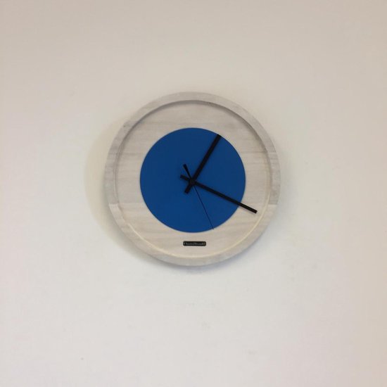 Horloge murale Quinten Design hollandais moderne blanc et bleu