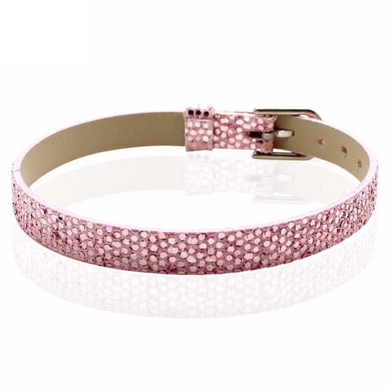 Bracelet Montebello Akoi Rose - Femme - Cuir PU - Glitter - 20,5 cm