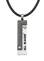 All Blacks 682047 zwart rubber collier met stalen hanger 50 cm