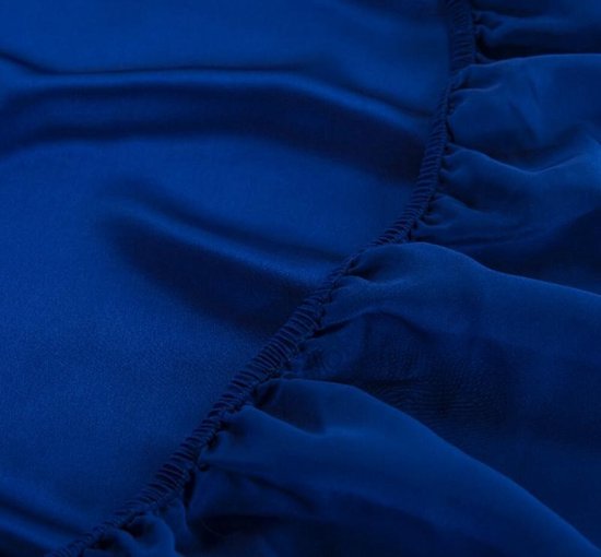 Zijden hoeslaken, 100% zijde, 405thread count (19momme), Saffier blauw 180x200cm