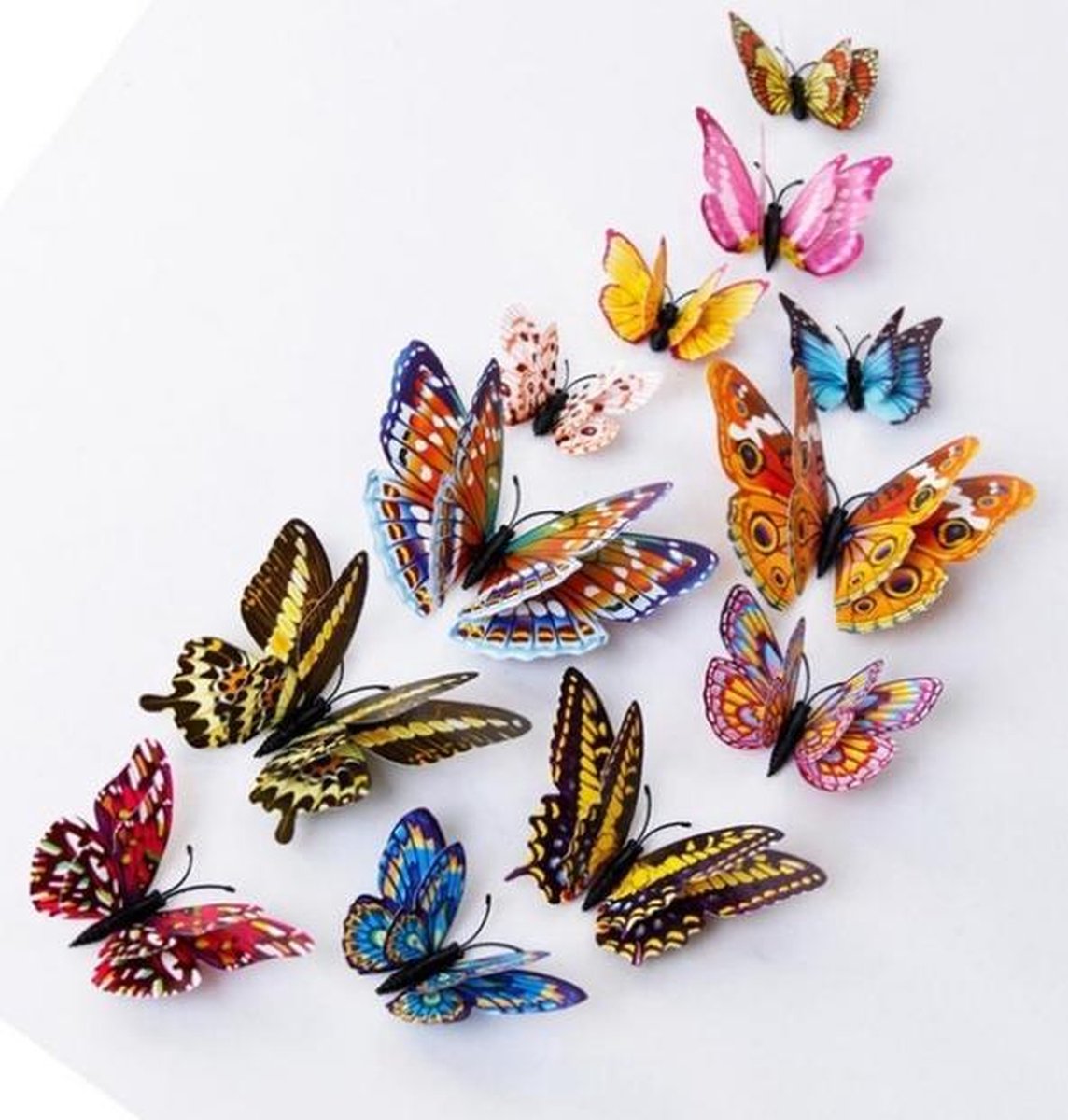 3D Vlinders - Kleuren Vlinders - Plak Vlinders - Merkloos