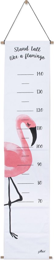 Groeimeter 70-140cm canvas Flamingo - Jollein