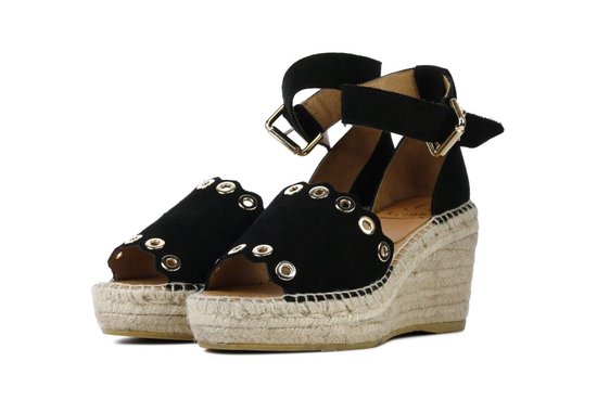 Kanna Vrouwen Espadrilles 8404 - Zwart - Maat 38 | bol.com