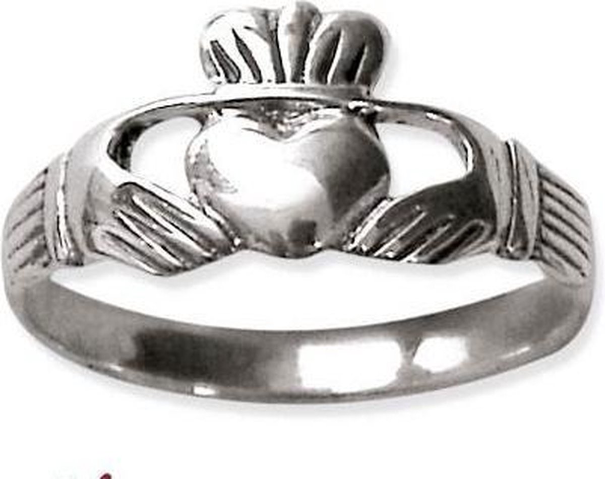 Claddagh Zilveren Ring maat 58 (R159.58) - etnox