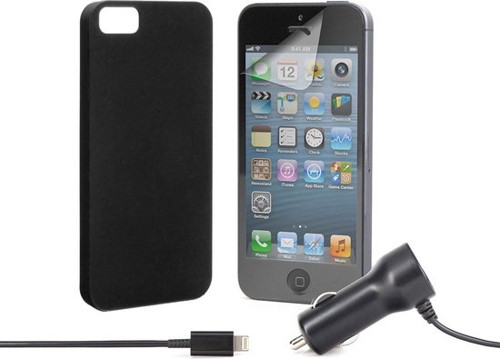 XQISIT Starter Set - Apple iPhone 5c Hoesje - Zwart